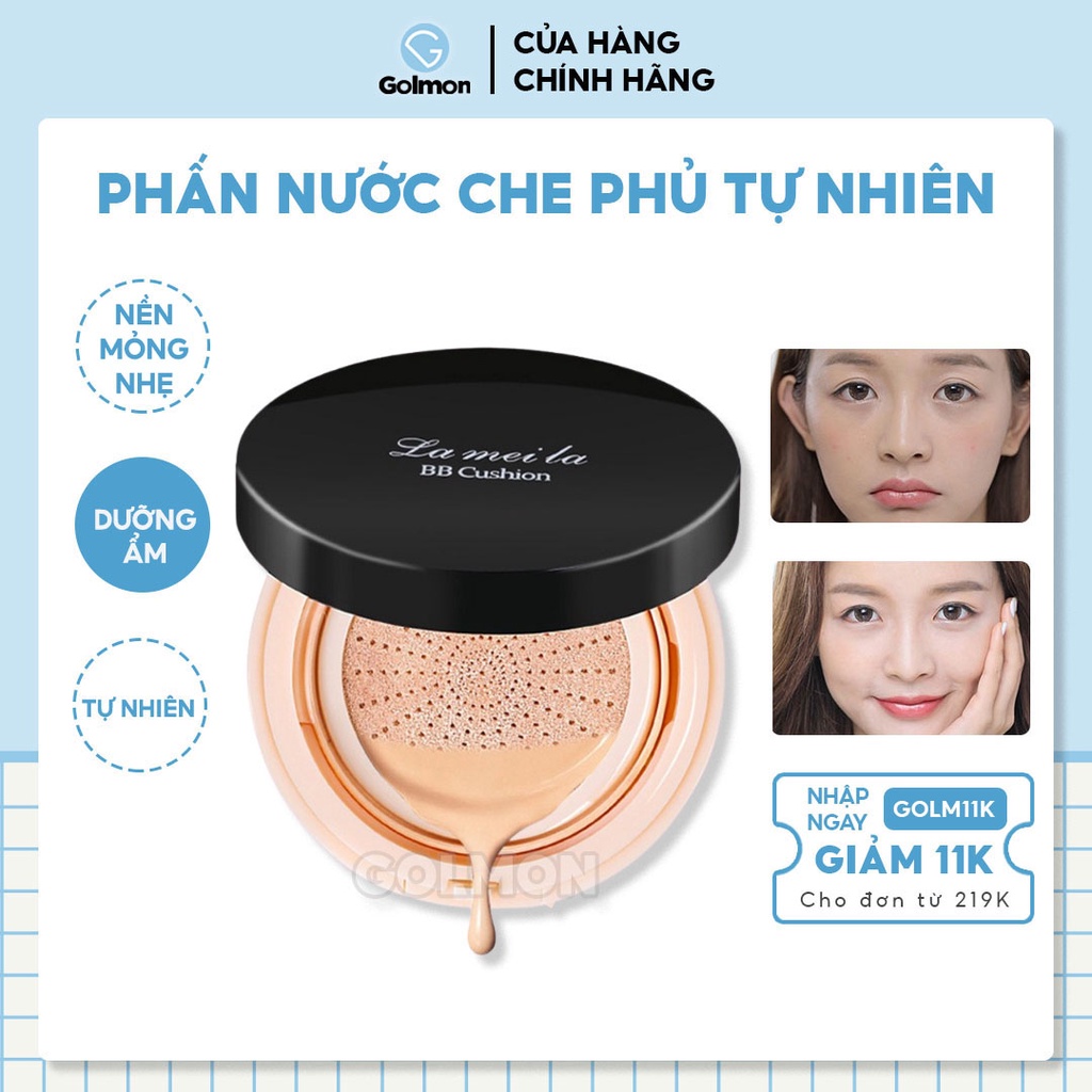 Phấn Nước Cushion Lameila Phấn nền Cho Mọi Loại Da Siêu Mịn Màng Che Phủ Hoàn Hảo Golmon