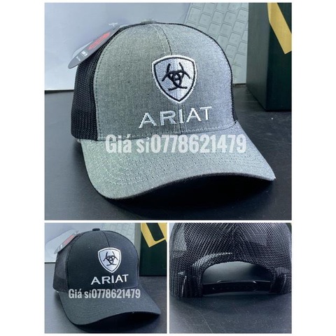 mũ lưỡi trai Thêu ARIAT - nón kết thể thao phối lưới unisex thời trang