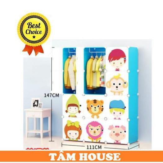 Tủ nhựa ghép,tủ quần áo,tủ nhựa đựng quần áo đa năng tâm house đủ 12 ngăn