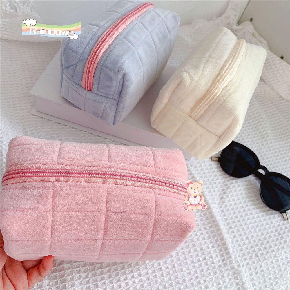 Túi đựng bút/đồ trang điểm vải lông sức chứa lớn nhiều màu sắc tùy chọn đa năng phong cách Hàn Quốc dễ thương cho nữ