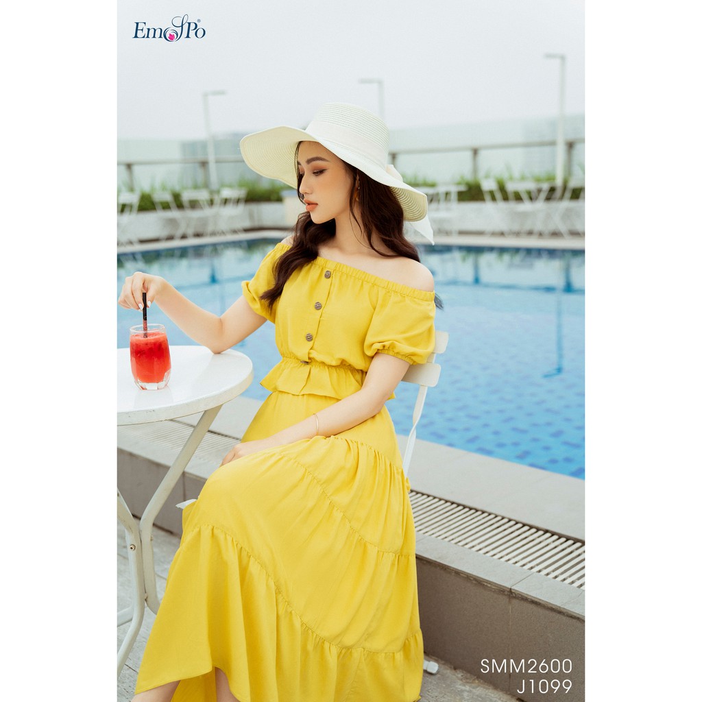 Áo Sơ mi trễ vai, chun vai, tay và gấu áo Emspo SMM2600