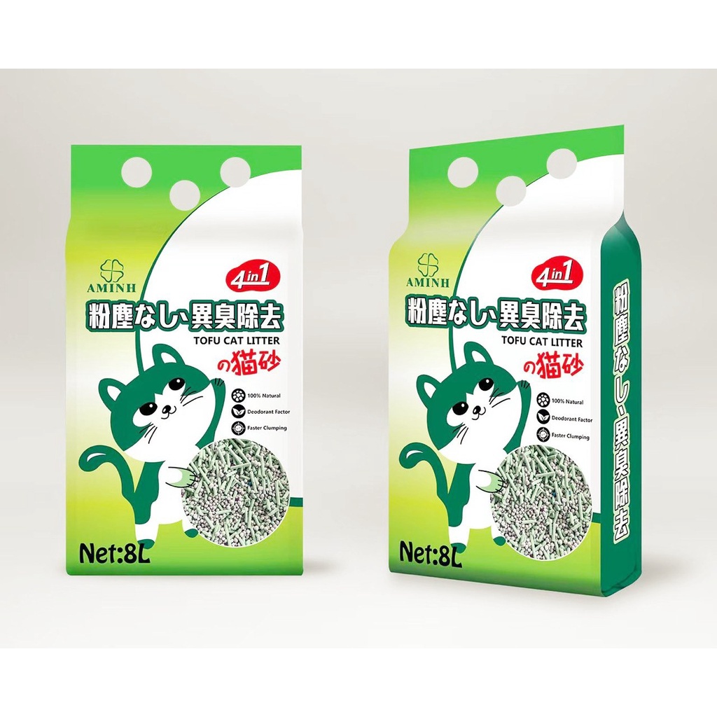 Cát Vệ Sinh Cát Đậu Và Cát Đất Sét Cho Thú Cưng Tofu Cat Litter A Minh Túi 8 Lít