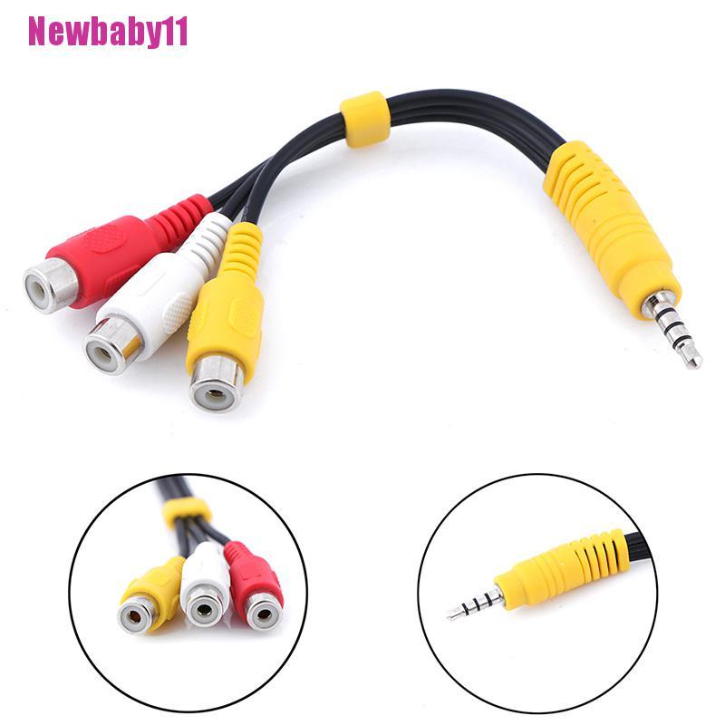 1 Giắc Cắm Âm Thanh 3.5mm mini aux male Sang 3 RCA female