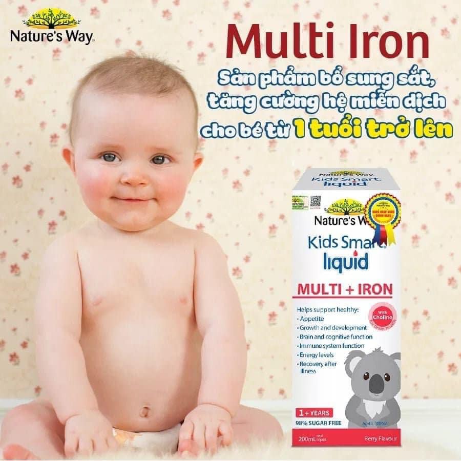 Sắt nước cho bé Nature's Way Kid smart Liquid Multi Iron 100ml cho bé từ 12 tháng