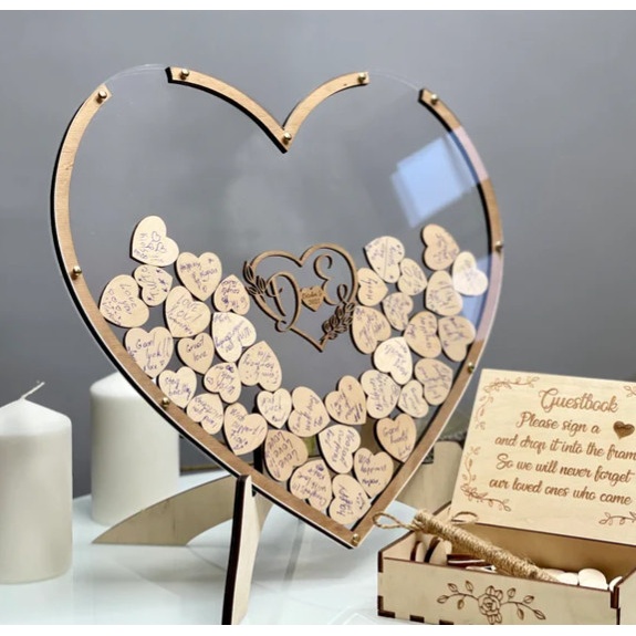 Hộp Thả Tim Thiết Kế Theo Yêu Cầu Đủ Mẫu | Thao Wedding Guestbook