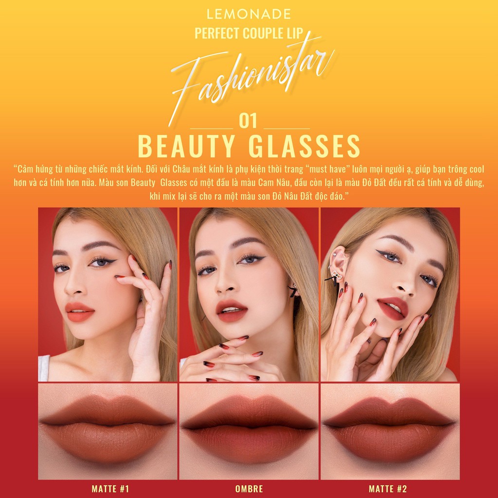 Son Kem Lì 2 Đầu LEMONADE x CHÂU BÙI Perfect Couple Lip - Fashionistar | BigBuy360 - bigbuy360.vn