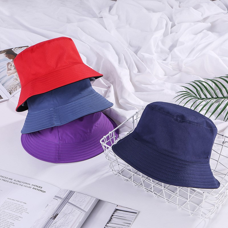 Nón bucket tròn vành hai mặt [Mua 1 được 2] Mũ bucket trơn nhiều màu phong cách Ulzzang Unisex