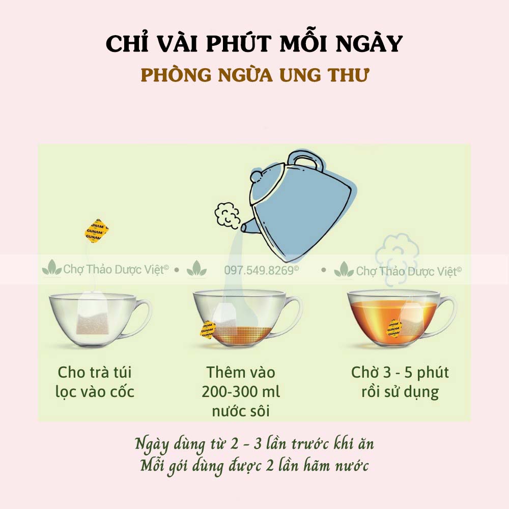 Trà đu đủ túi lọc (Thanh nhiệt, giải độc, đặc biệt tốt cho người ung thư) - Chợ Thảo Dược Việt