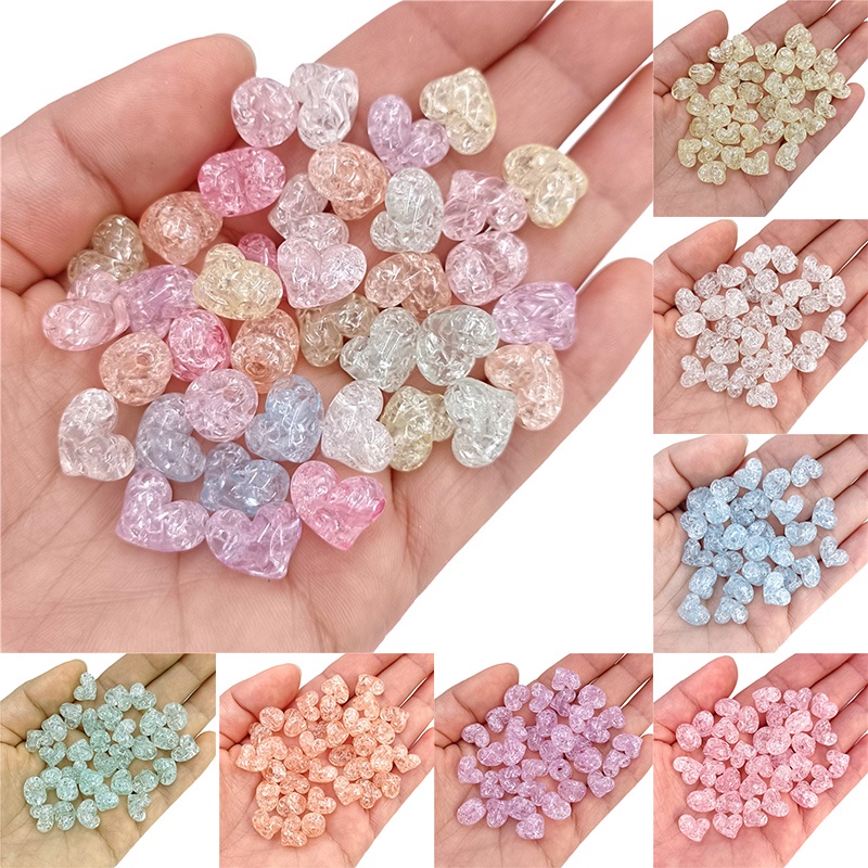 Set 20 Hạt Pha Lê Hình Trái Tim Dùng Làm Trang Sức Thủ Công