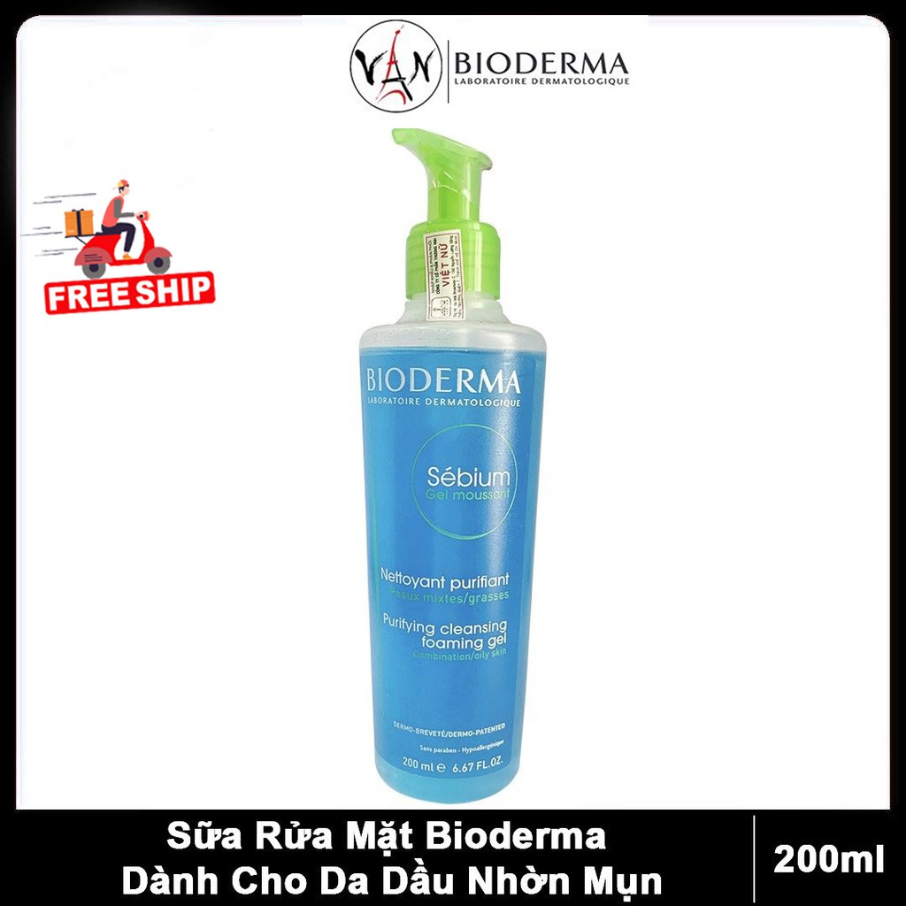 Bioderma Sữa rửa mặt bioderma sébium gel moussant dành cho da nhờn dầu và mụn 200ml