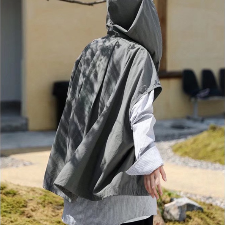 Áo Khoác Hoodie Sát Nách Màu Trơn Dáng Rộng Phong Cách Hàn Quốc Thời Trang Cho Nam Và Nữ