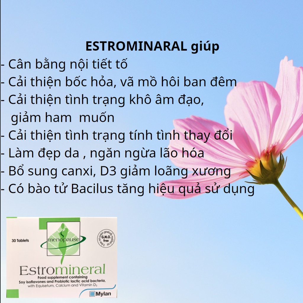 [Nhập khẩu Italia] Viên uống bổ sung nội tiết tố-ESTROMINERAL-cho phụ nữ tiền mãn kinh, mãn kinh, hộp 30 viên/1 tháng | BigBuy360 - bigbuy360.vn