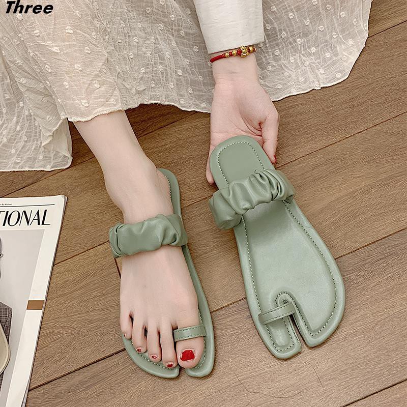 Women's shoes, slippers, outer wear, women's split-toed fashion beach shoes, flat-bottomed all-match all-match cooler