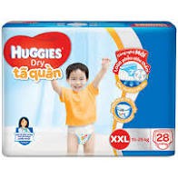 Tã quần Huggies size XXL – 28 miếng cho bé 15-25kg MẪU MỚI ĐỆM MÂY CO GIÃN