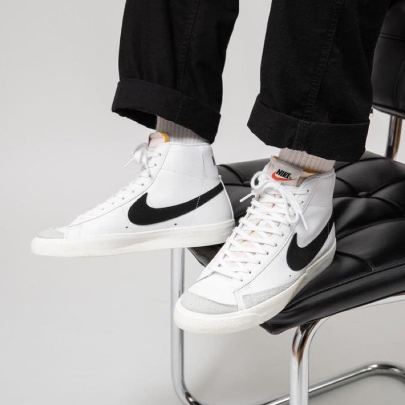 Giày Nike Blazer MID 77 cổ cao màu trắng bản tiêu chuẩn nam nữ đều đi được dễ phối đồ .sneaker hót nhất 2022! 🐾