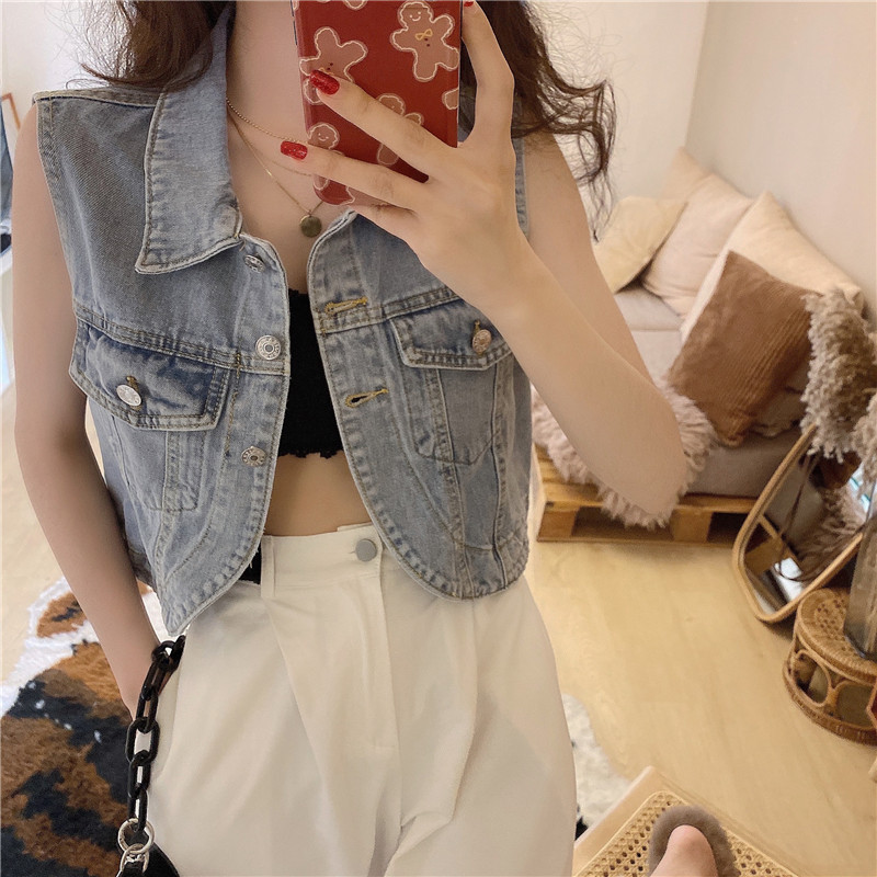 Áo Khoác Denim Không Tay Thời Trang Dành Cho Nữ | BigBuy360 - bigbuy360.vn