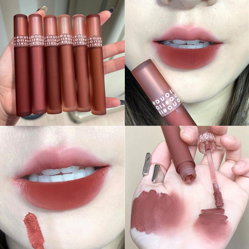 Son Môi OUOII dạng lỏng feather gauzy Màu Lì Mịn Như Nhung Không Phai Và Không Dính Cốc