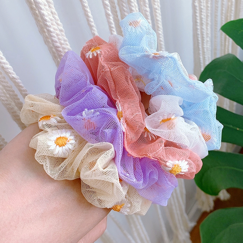Scrunchies Dây Buộc Tóc Co Giãn Hình Hoa Cúc Thời Trang Hàn Quốc Cho Nữ | BigBuy360 - bigbuy360.vn