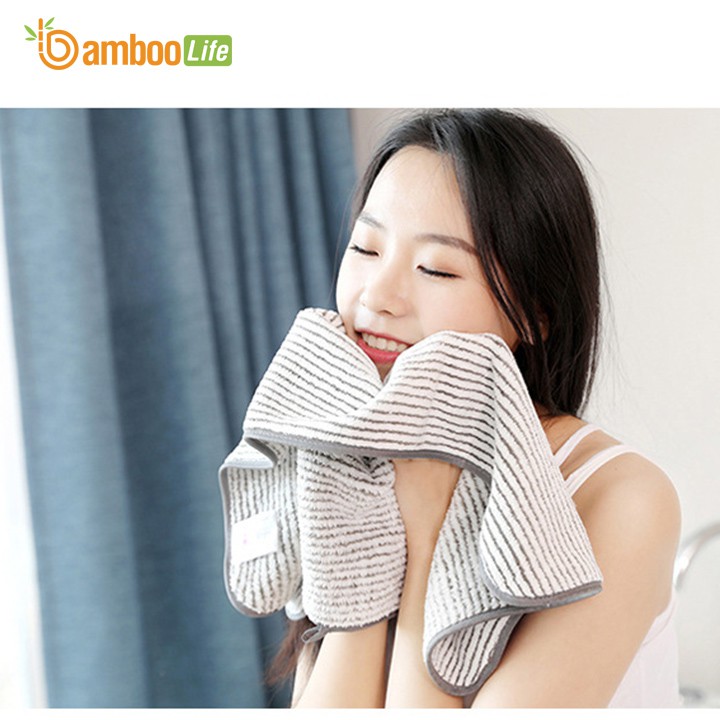 Khăn tắm sợi tre Bamboo Life BL058 cao cấp kháng khuẩn, siêu thấm hút, mềm mịn, an toàn cho da kể cả cho trẻ 70x140 cm