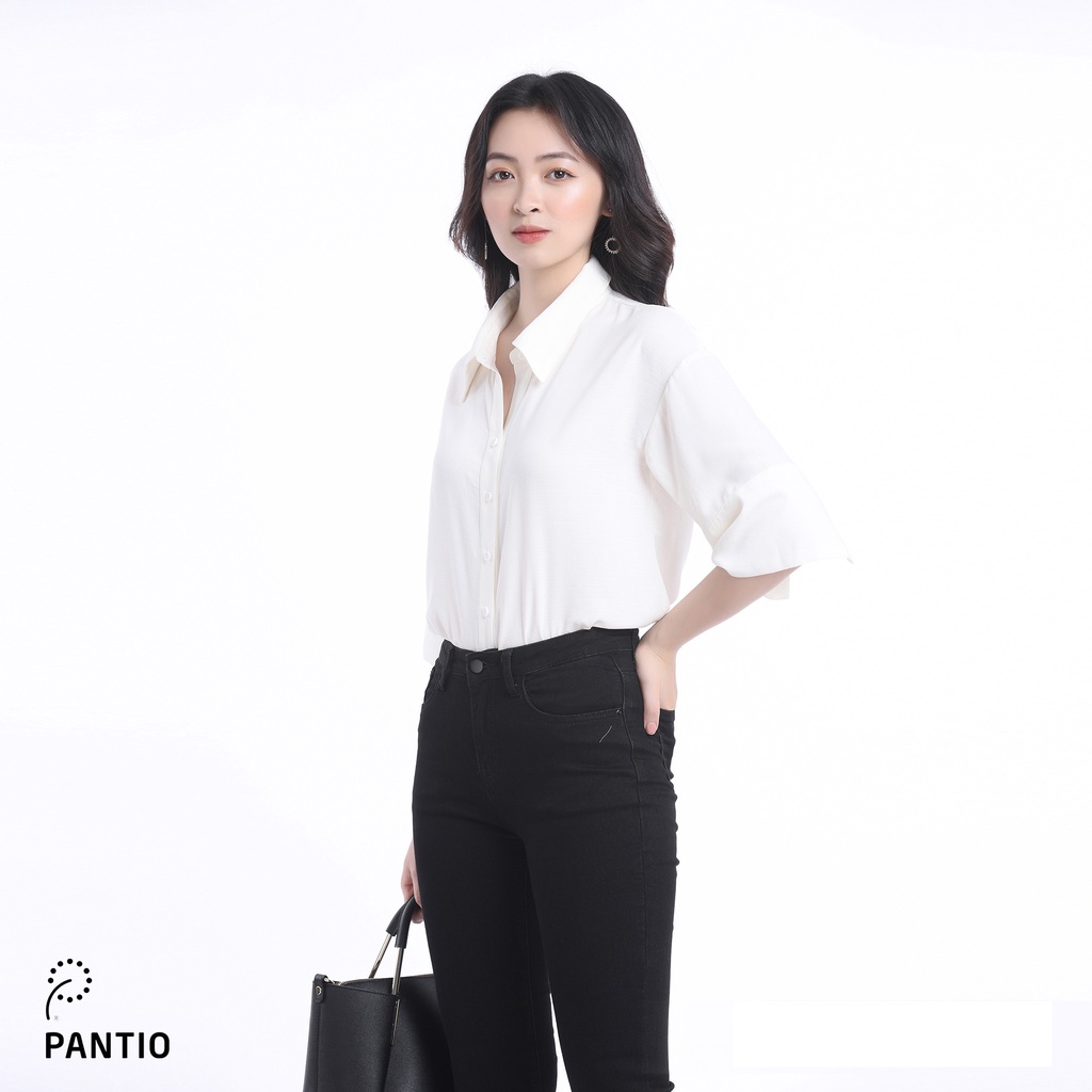 ÁO SƠ MI Nữ trơn đơn giản tay lỡ cách điệu FAS32611 - PANTIO