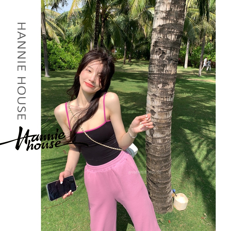 Hannie-Women Contrast Color Low Cut Summer Camisole