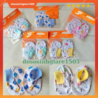Set 2 Đôi bao chân Bo Bông Mintu cho bé sơ sinh