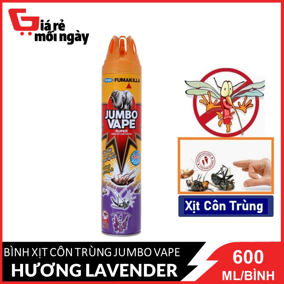 Bình xịt côn trùng JUMBO VAPE FIK Hương Lavender 600ml