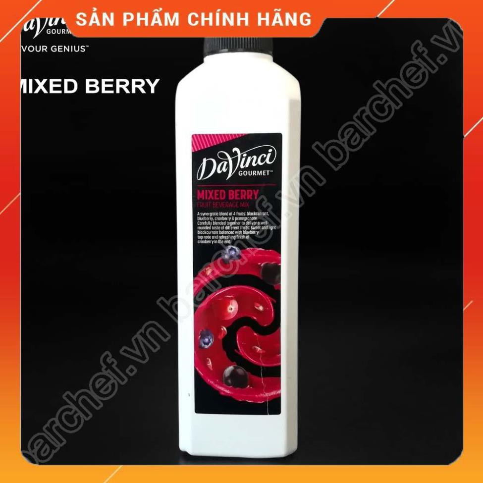 Hỗn hợp sinh tố Dâu rừng tổng hợp Davinci Gourmet (DVG Mixed Berry Fruit Mix) - chai 1L  - Hàng chính hãng