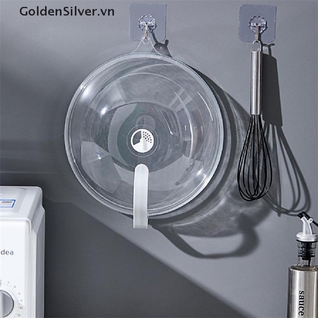 【GoldenSilver】 Microwave Food Anti-Sputtering Cover With Handle Heat Resistant Microwave Food .