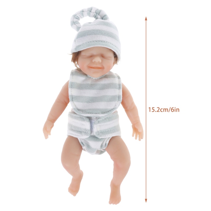 Búp Bê Em Bé Sơ Sinh Bằng Silicon Mềm Kích Thước 6 inches