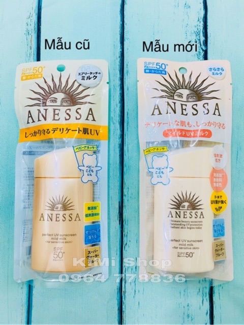 Kem chống nắng Anessa Perfect UV Sunscreen Aqua Mild #Milk 60ml- Màu hồng da nhạy cảm