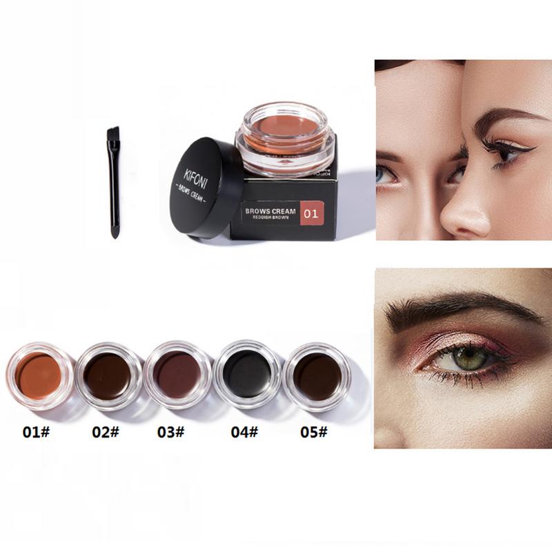 [Hàng mới về] Kem kẻ mày 5 màu lựa chọn tự nhiên kháng nước lâu trôi nhanh khô kèm cọ tiện lợi