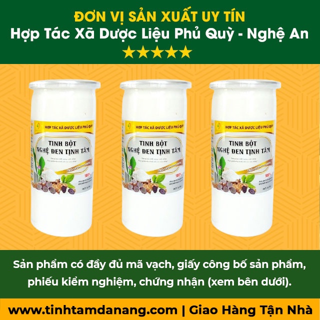 Tinh bột nghệ nano curcumin 500gr nguyên chất Phủ Quỳ Nghệ An Tịnh Tâm, đặc sản làm quà hỗ trợ giảm cân và táo bón