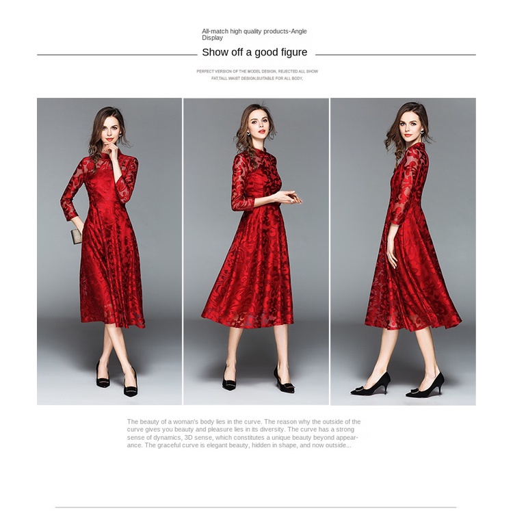 Đầm Chữ A Phối Ren Thanh Lịch Chất Lượng Cao Dành Cho Nữ