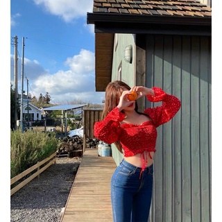 ÁO CROPTOP HOA RÚT DÂY