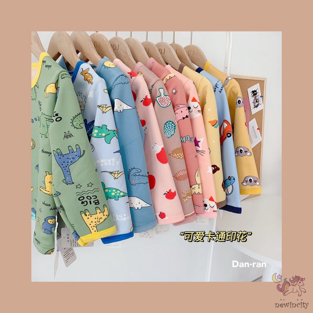 Bộ Đồ Ngủ Dài Tay Họa Tiết Hoạt Hình Cho Bé