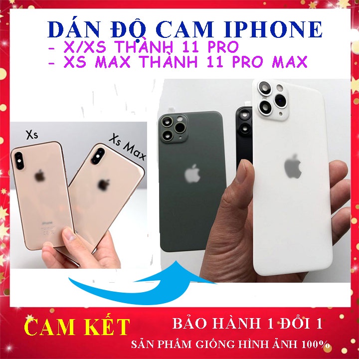 Miếng dán lưng độ ip từ X / Xs / Xs Max lên 11 pro max - Dán Độ Full nhám mặt sau 3 camera giả ip 11 promax