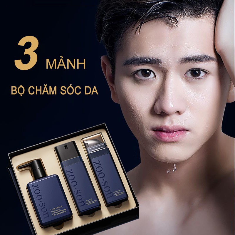 Bộ sản phẩm chăm sóc da dành cho nam: Sữa rửa mặt + Sữa dưỡng ẩm + Tinh chất dưỡng ẩm giúp kiểm soát dầu,dưỡng ẩm-ZX-T3