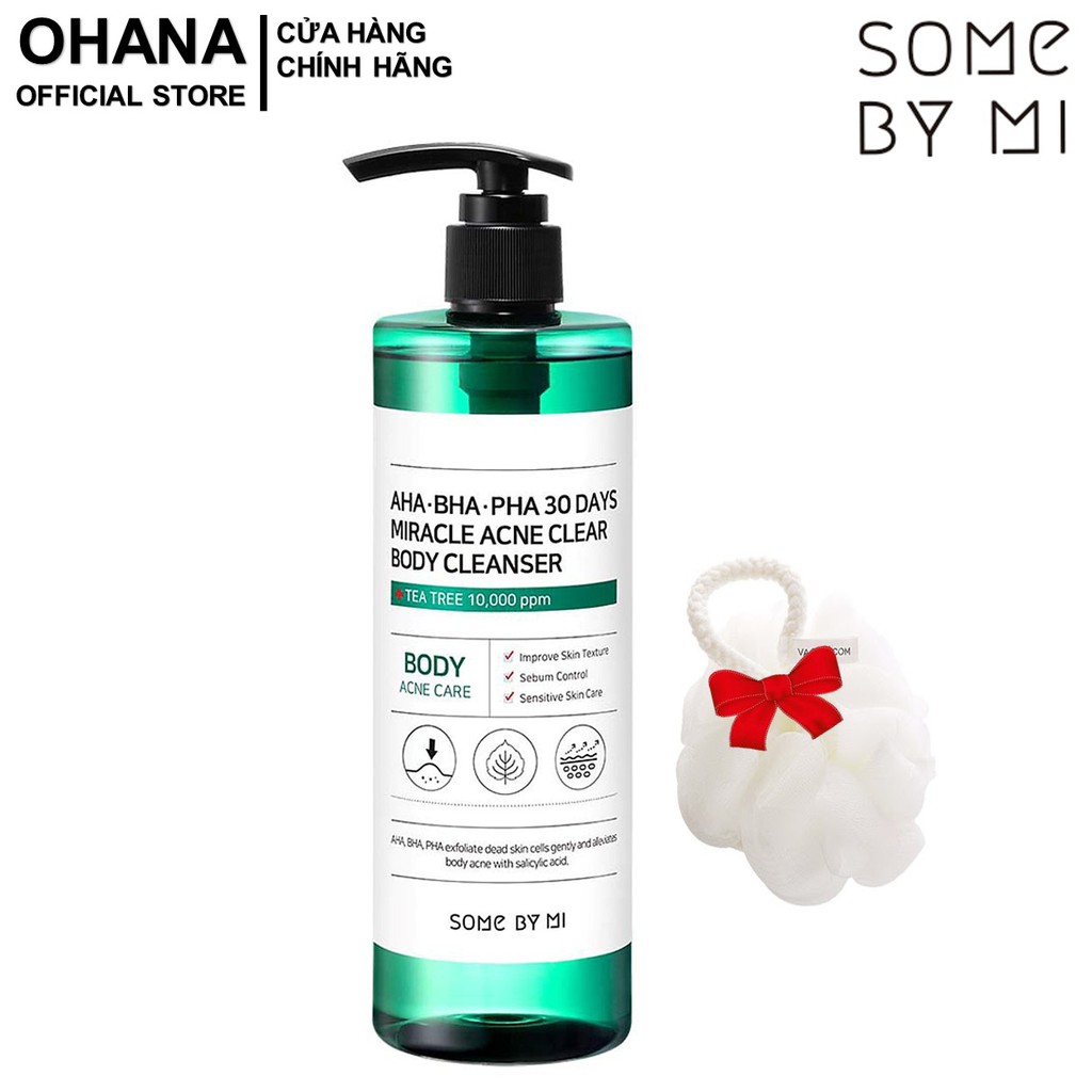 [TẶNG BÔNG TẮM] Sữa Tắm Làm Giảm Mụn Cơ Thể Some By Mi AHA-BHA-PHA 30 Days Miracle Acne Body Cleanser 400g