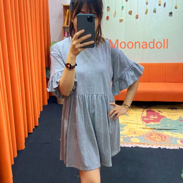 Đầm thun babydoll F21 tay bèo