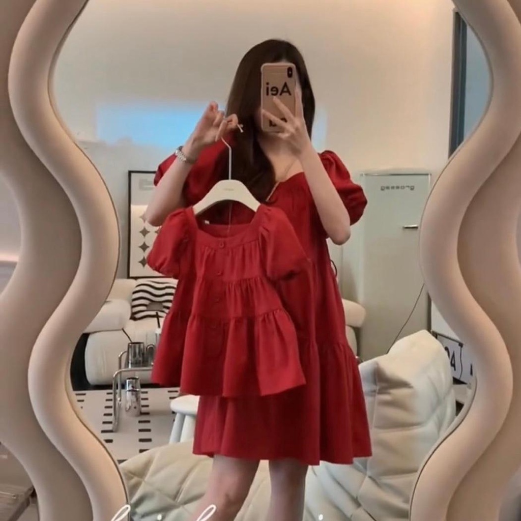 Sét Váy Đôi Mẹ và Bé Dáng Baby Doll