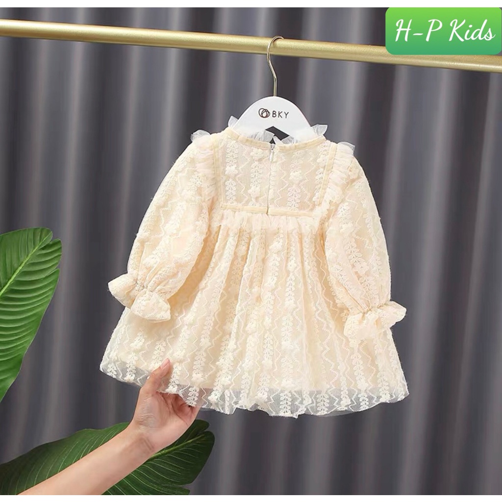 [QUÀ TẶNG79K] Váy thu dài tay cho bé, đầm cho bé gái họa tiết xinh xắn 8-18kg - V036