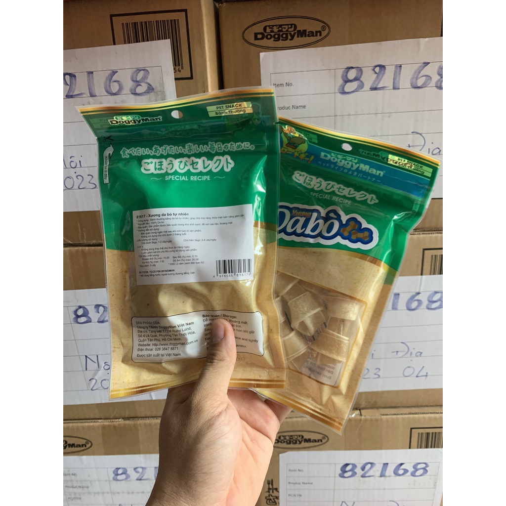 Xương nơ da bò tự nhiên - DoggyMan Size nhỏ 5 cây - 81617