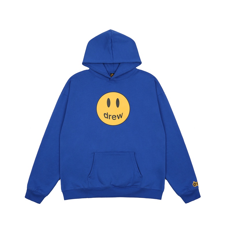 Goods In Stock DREW Men And Women Cotton Loose Smiley Print Pullover Long Sleeve All-match Hoodies