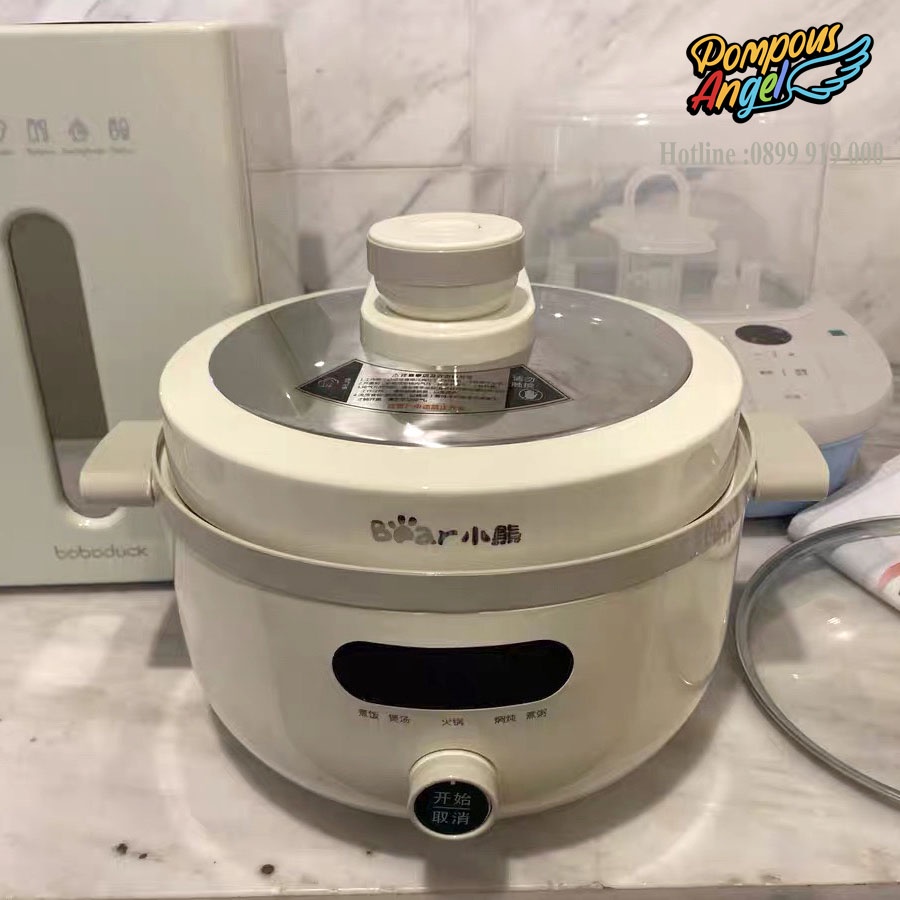 Nồi áp suất điện đa năng BEAR YLB-C40U5 màu trắng , dung tích 4L - 1300W bảo hành 12 tháng