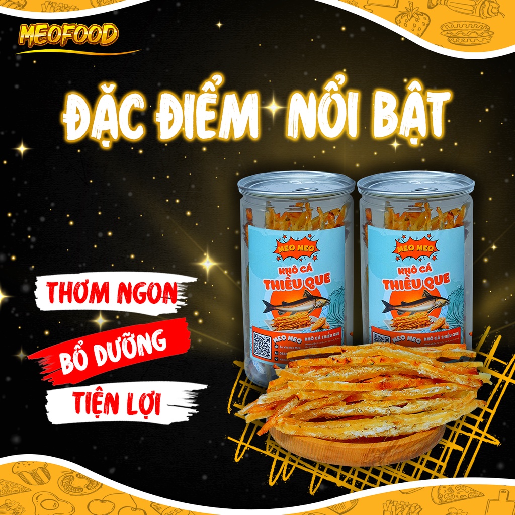 Khô cá thiều que 200g Tiệm Ăn Vặt MeoFood thơm ngon đâm đậm vị