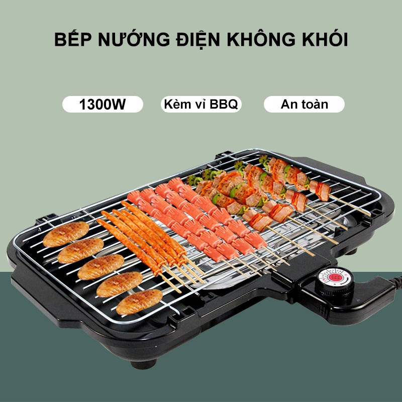 Bếp nướng điện không khói có vỉ nướng BBQ tiện lợi, an toàn tiết kiệm điện năng