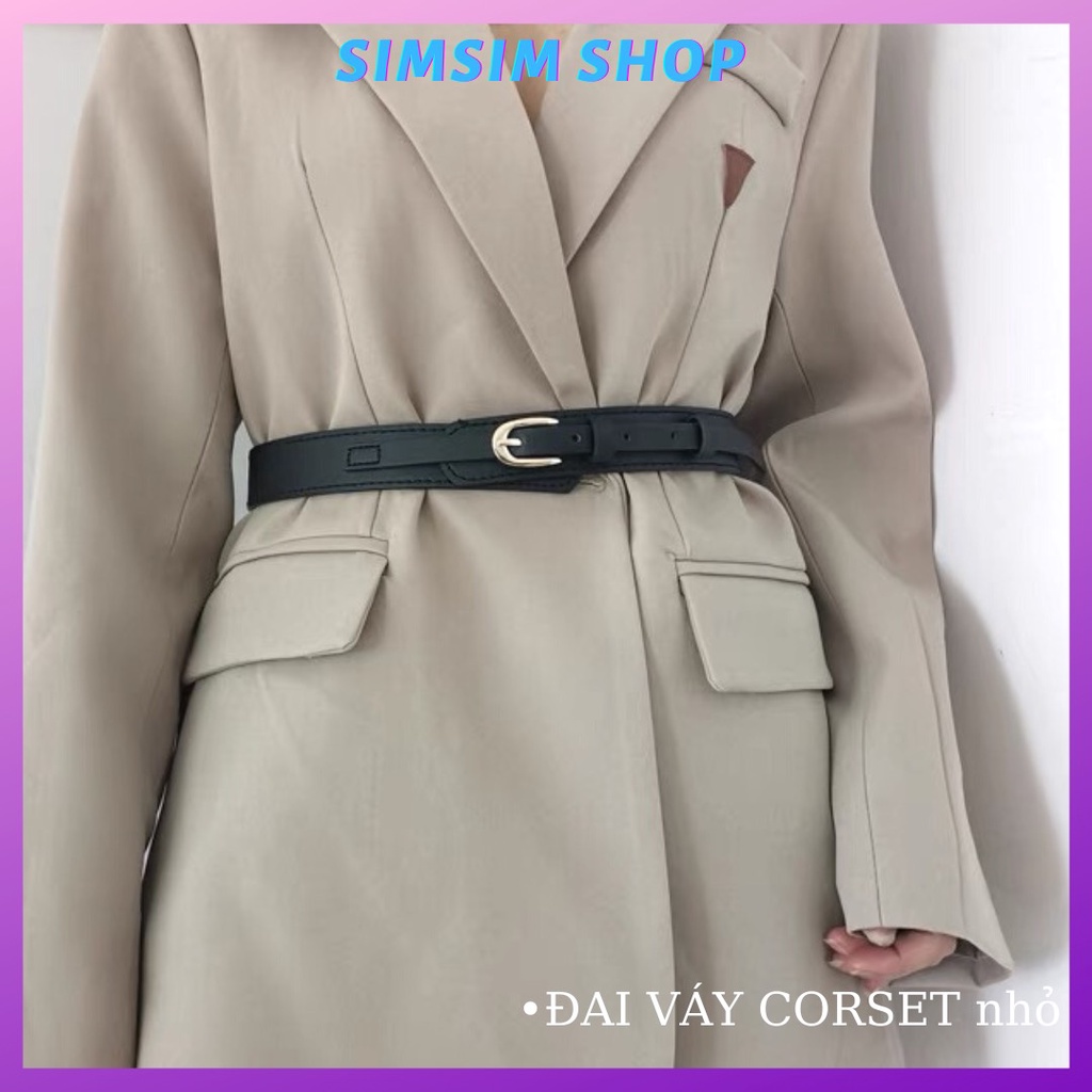 Đai váy da kiểu Corset bản 3cm sang chảnh - Belt nịt áo vest blazer cá tính ĐV028