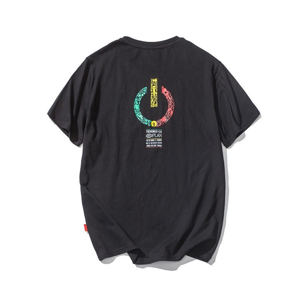 Áo Thun Nam AD04 cotton lạnh Tay Lỡ Form Rộng FULL SIZE Đen Nút Nguồn Trẻ Trung Cá Tính Thời Trang TG(44-70KG) | BigBuy360 - bigbuy360.vn