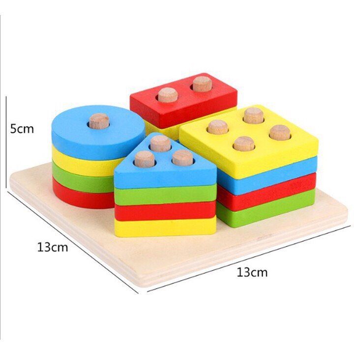 đồ chơi gỗ thông minh phát triển tư duy trí tuệ cho bé - Combo 6 món đồ chơi Montessori bằng gỗ an toàn